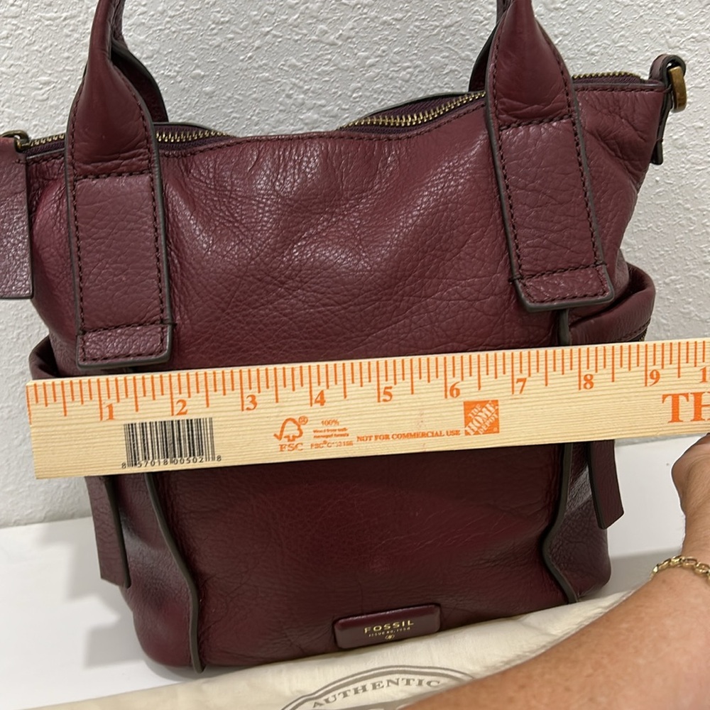 Fossil Emerson Leather Satchel, Double Handle Crossbody Bag - Picture 15 of 17